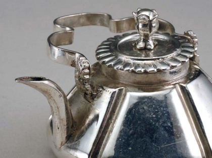 Dutch miniature antique silver kettle